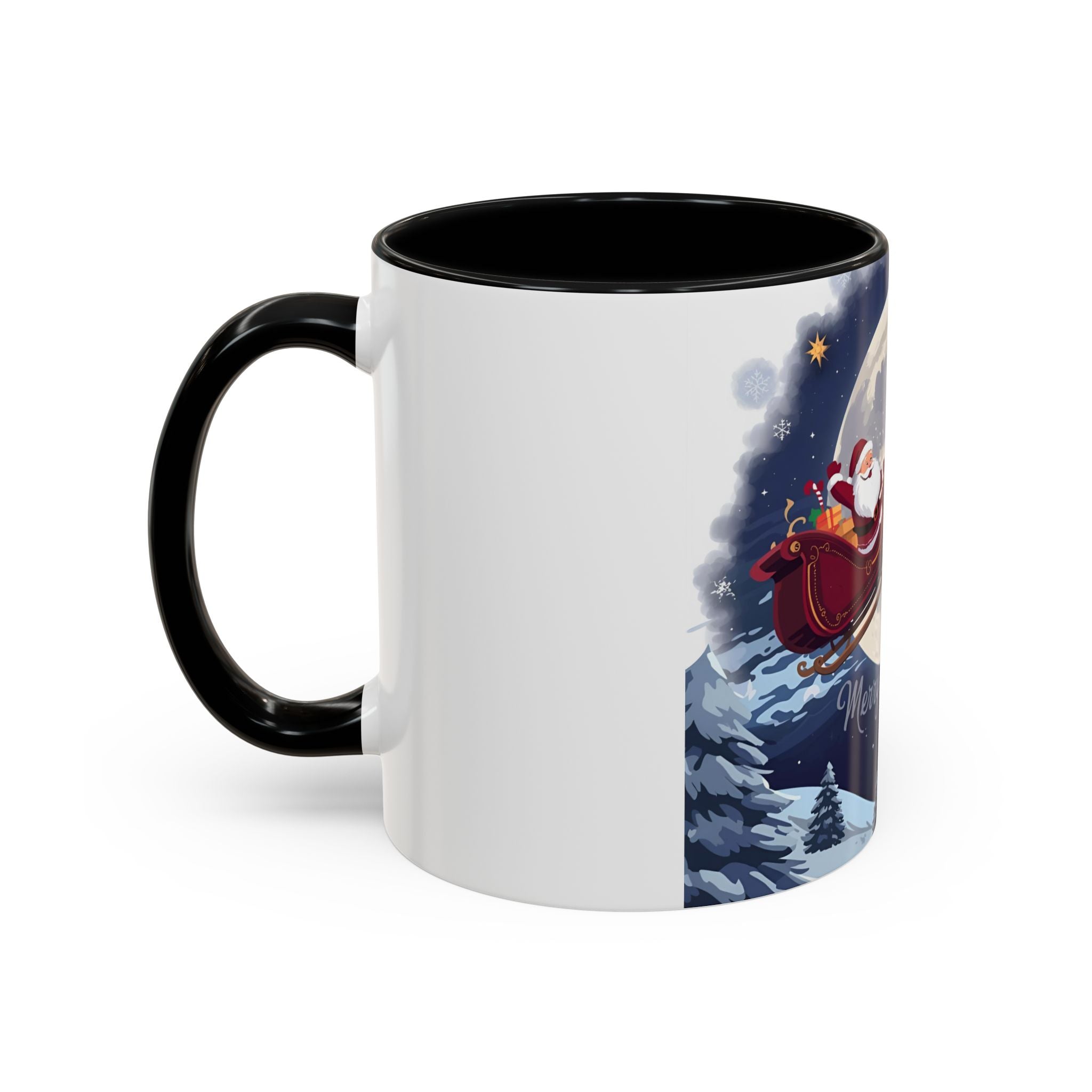 Santa Sleigh Christmas Mug – Holiday Night Sky Design.