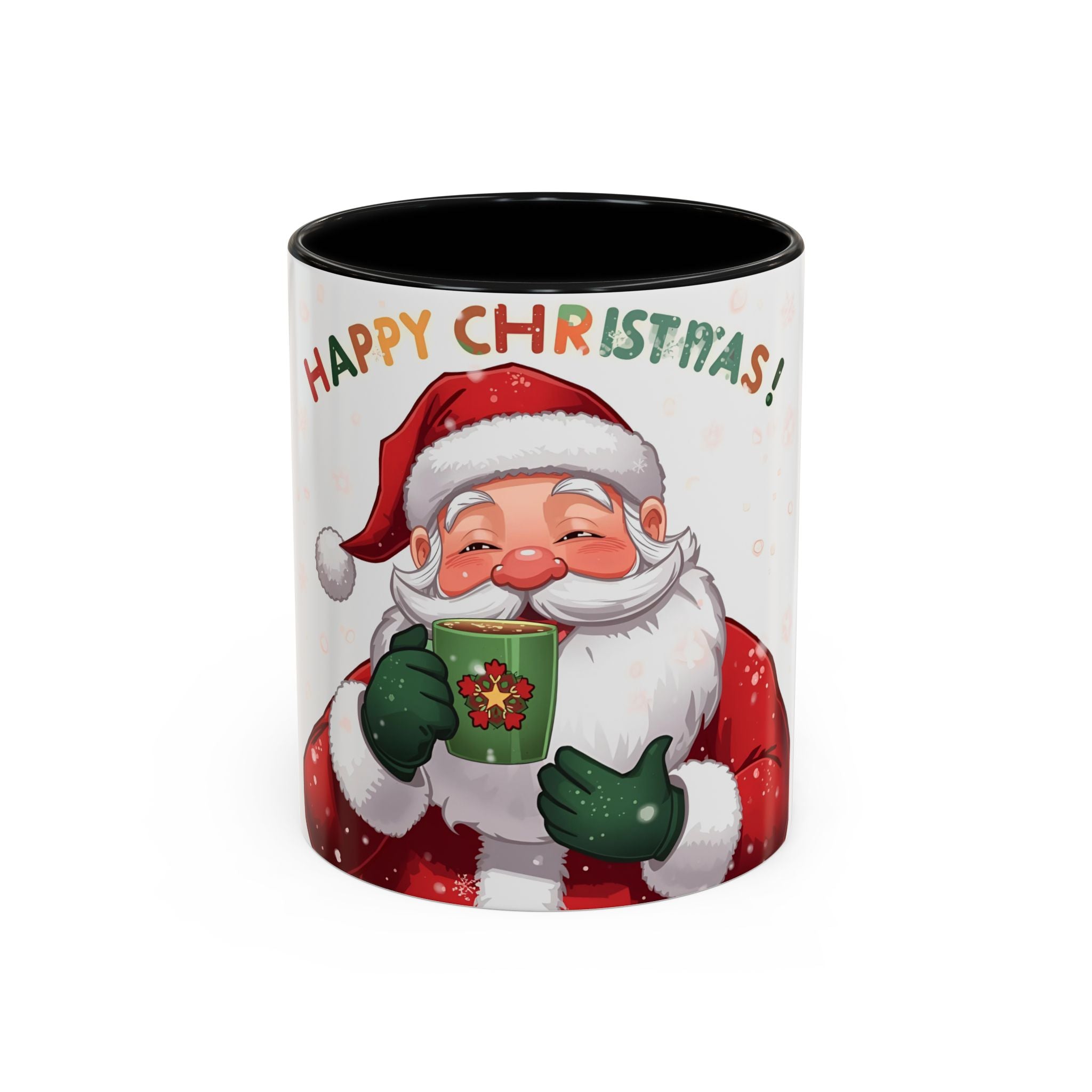 Santa Claus with Holiday Mug.