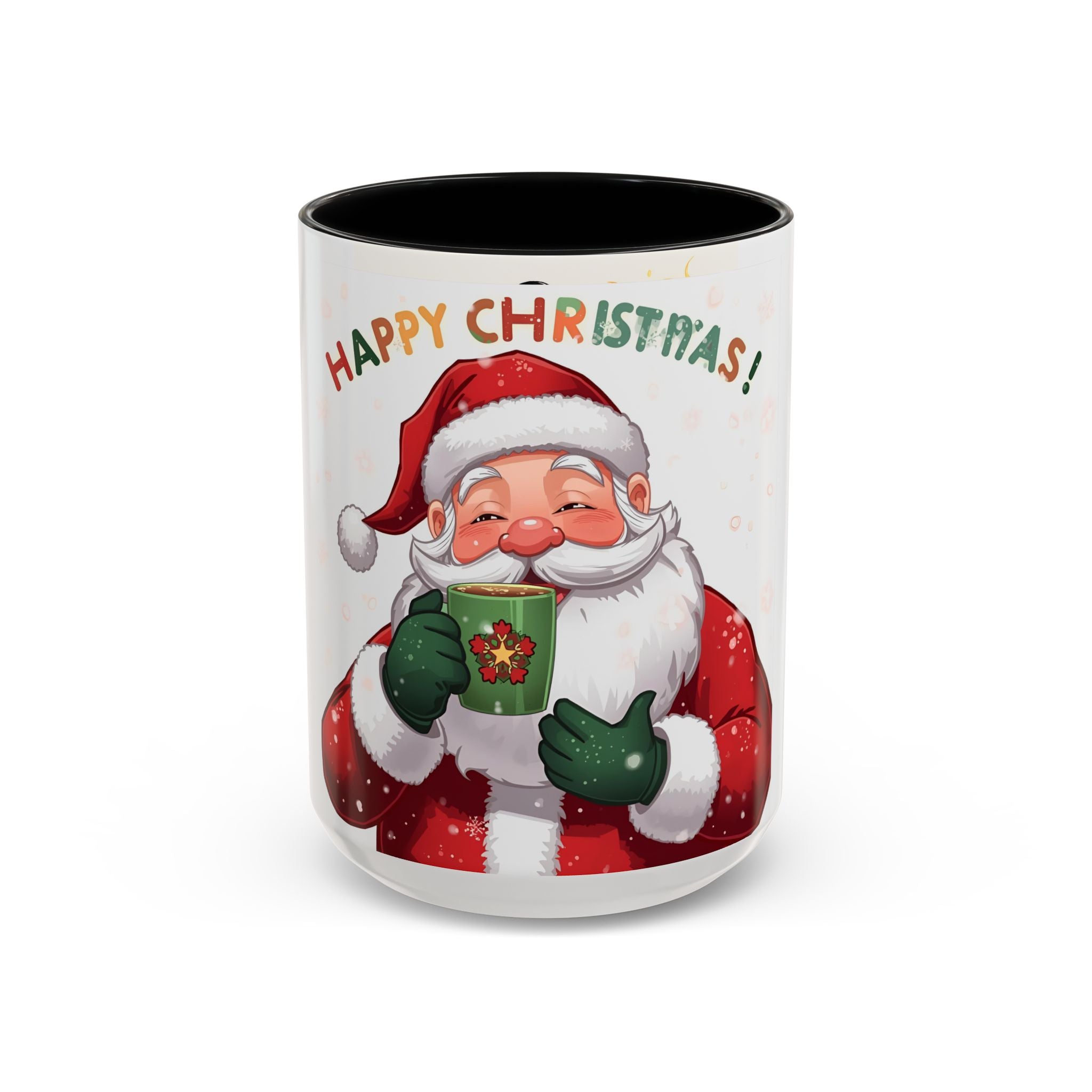 Santa Claus with Holiday Mug.